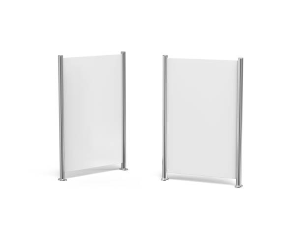 istock White blank empty high resolution Business roll up and standee banner display mock up template for your design presentation, 3d illustration 1156445236