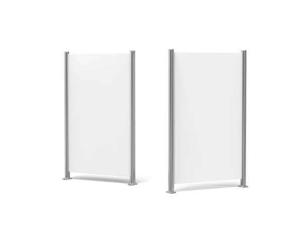 istock White blank empty high resolution Business roll up and standee banner display mock up template for your design presentation, 3d illustration 1156445244