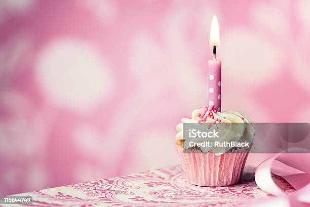 Birthday Cupcake Stock Photo - Download Image Now - Birthday, Baked, Birthday Cake