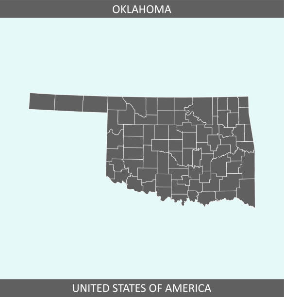 ilustraciones, imágenes clip art, dibujos animados e iconos de stock de mapa del condado de oklahoma - moored