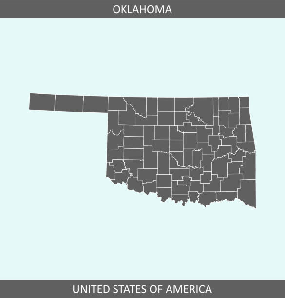 Oklahoma county map The map is accurately prepared by a map expert. garfield county montana stock illustrations