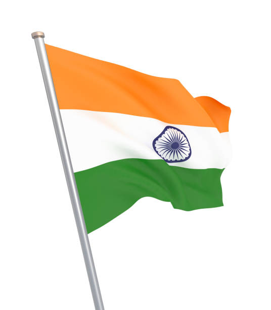 istock India flag blowing in the wind. Background texture. 3d rendering, wave, 3d illustration. - Illustration. Isolated on white. 1156450521