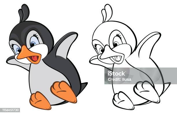 Vector Illustration Of A Cute Cartoon Character Penguin For You Design And  Computer Game Coloring Book Outline Set Stock Illustration - Download Image  Now - iStock