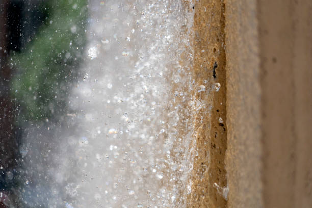 fountain splash on a wall detail close up