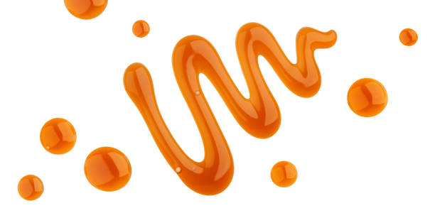 istock Caramel sauce isolated on white background, top view 1156456192