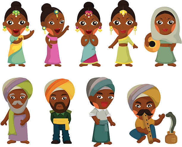 Cartoon Indian People Icon Set Stock Illustration - Download Image Now -  Bollywood, Child, Adult - iStock