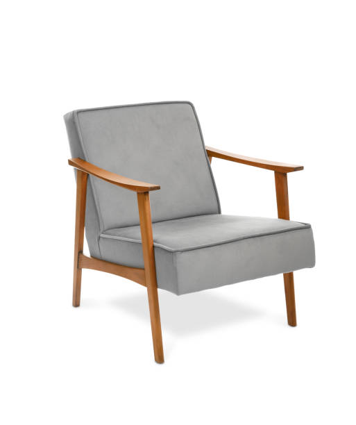 istock Modern grey armchair on white background, included clipping path 1156461054