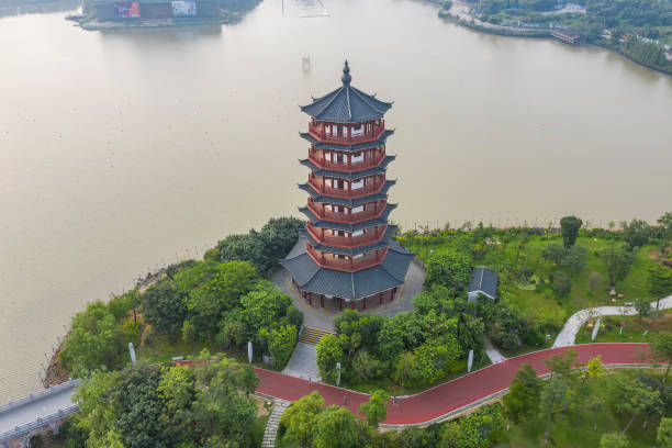 istock Ancient Pagoda by Park Lake 1156461639