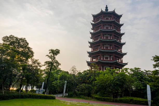 istock Ancient Pagoda by Park Lake 1156462048