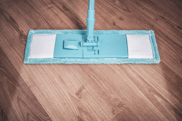 pulizia del pavimento. mocio. - chores wood wet indoors foto e immagini stock