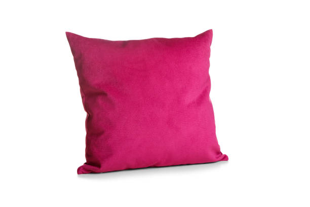 istock Soft pink pillow isolated on white background 1156463351