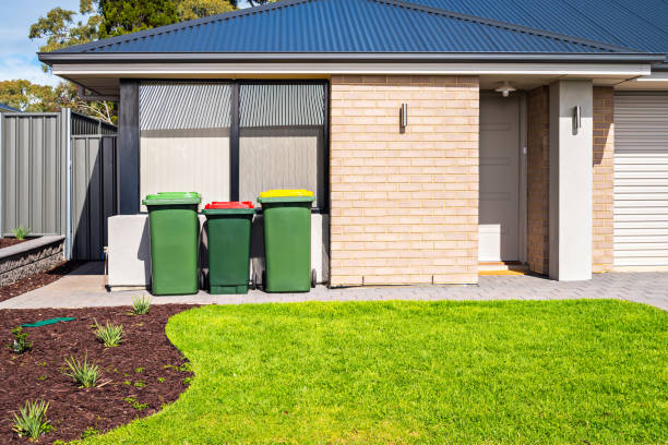 istock Brand new Australian house with waste bins 1156465605