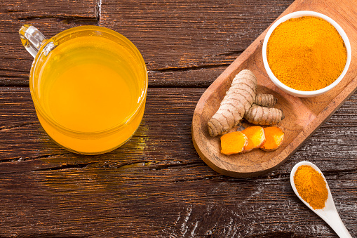 Turmeric and water, healthy drink