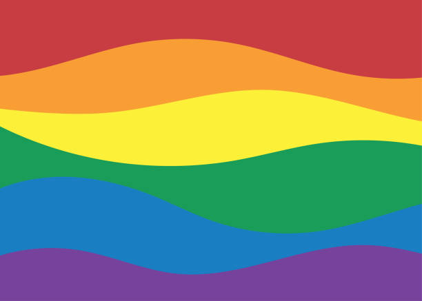 лгбт радуга цвет флаг гордость геев, лесбиянок волны красочные концепции вектор фона - gay stock illustrations
