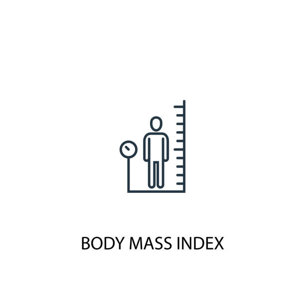 ilustrações de stock, clip art, desenhos animados e ícones de body mass index concept line icon. simple element illustration. body mass index concept outline symbol design. can be used for web and mobile ui/ux - high up