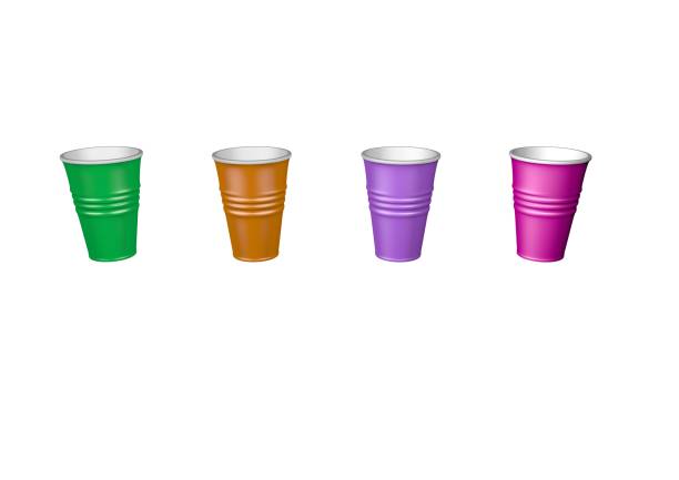 istock Color plastic party cups , isolated on background.3d illustration 1156473609