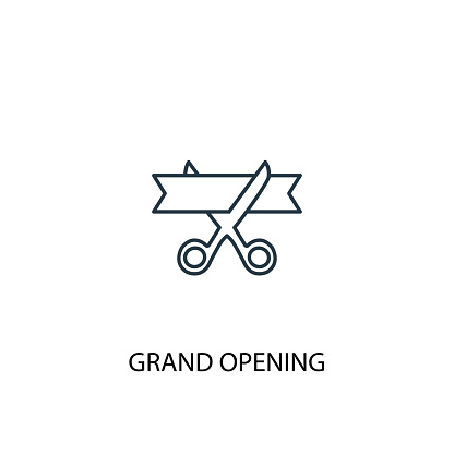 grand opening concept line icon. Simple element illustration. grand opening concept outline symbol design. Can be used for web and mobile UI/UX