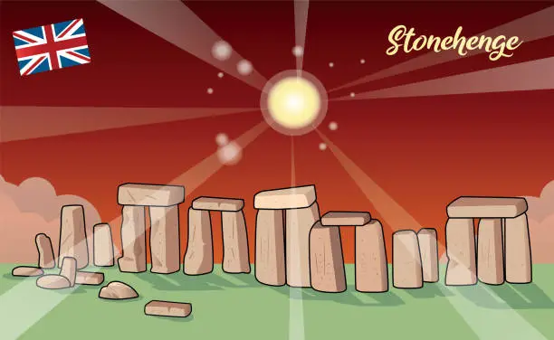 Vector illustration of Stonehenge ın England