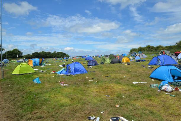 istock Abandoned Campsite IOW Festival 1156476368