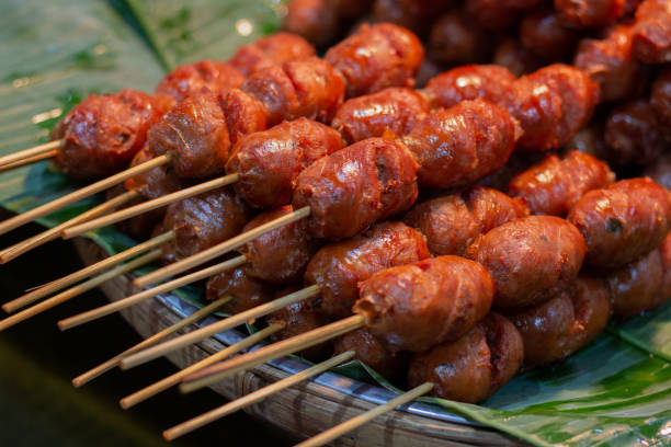 istock Thai food pork sausage  , Thai hotdog 1156478320