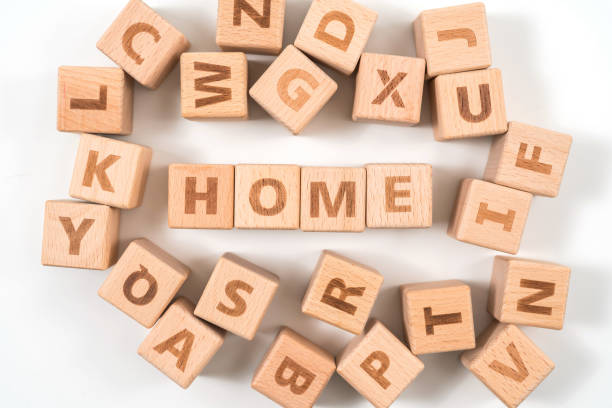 istock word HOME on wood cube dices on white background. 1156479958