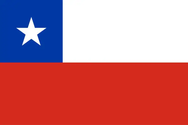 Vector illustration of Chile flag. Official proportion. Correct colors. Vector