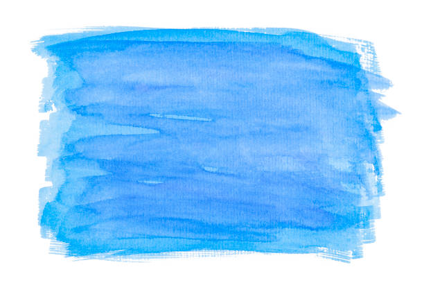 istock Abstract blue watercolor background. Horizontal brush strokes 1156484502