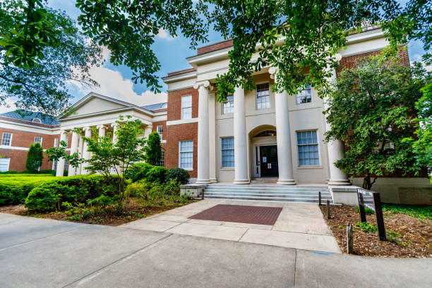 Brooks Hall at the University of Georgia Athens, GA, USA - May 3: Brooks Hall on May 3, 2019 at the Terry College of Business - University of Georgia in Athens, Georgia. university of georgia campus stock pictures, royalty-free photos & images