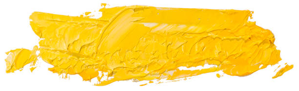 istock Hand drawn isolated paintbrush stripe with dirty yellow color eps 10 vector illustration. 1156494045