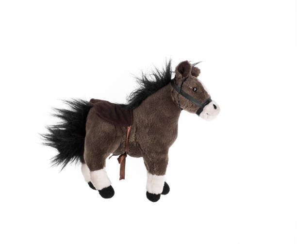soft plush toy pony on a white background