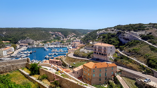 Image of port and town of Bonifacio taken from above
