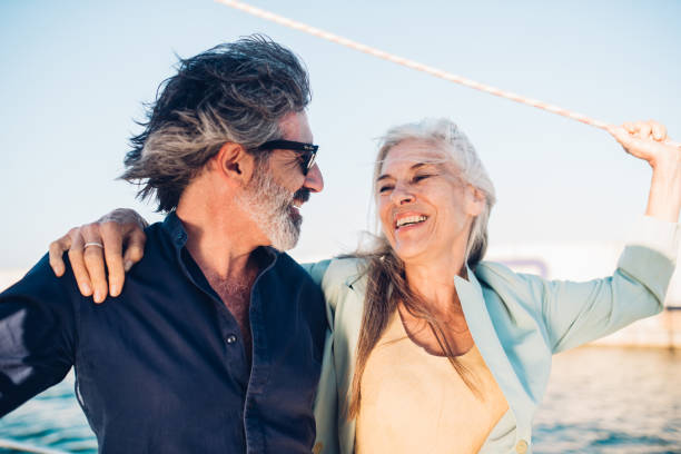 istock Happy couple in love sailing 1156501458