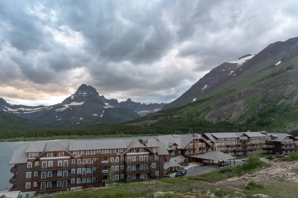 istock Mt Wilbur and Many Glacier Hotel 1156503852