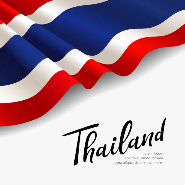 Vector illustration of Vector Flag of Thailand. fabric design background