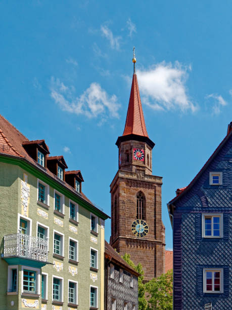 old town of Fuerth with steeple Tower of the St. Michael's church in Fuerth, Germany fuerth stock pictures, royalty-free photos & images