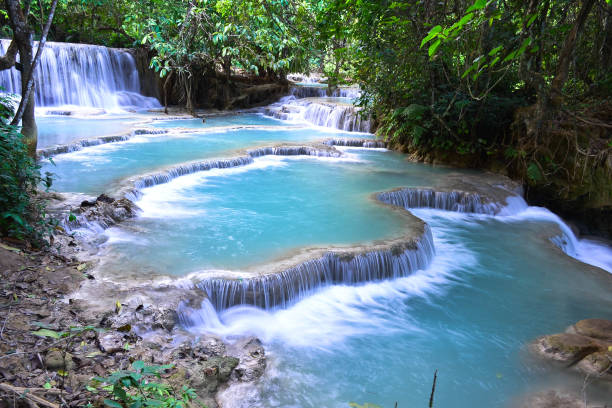 istock Beautiful waterfall in Laos 1156504822