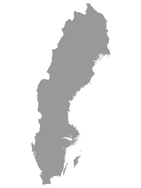 ilustrações, clipart, desenhos animados e ícones de mapa cinzento de sweden no fundo branco - sodermalm