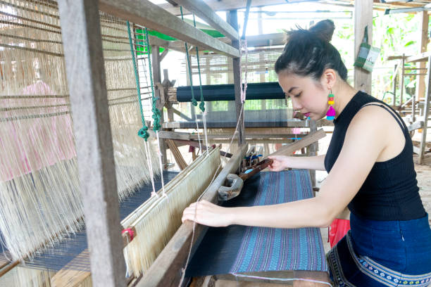 istock young woman weaving in old style thai 1156507132