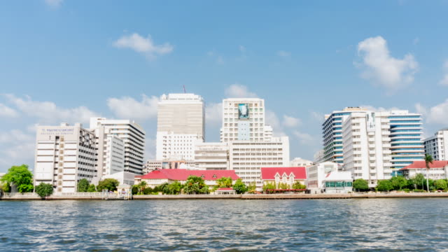 Time-lapse: Building of hospital beside Chaopraya river