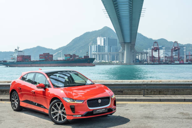 Jaguar I-Pace test drive day Hong Kong, China April, 2019 : Jaguar I-Pace test drive day on April 3 2019 in Hong Kong. jaguar cat photos stock pictures, royalty-free photos & images