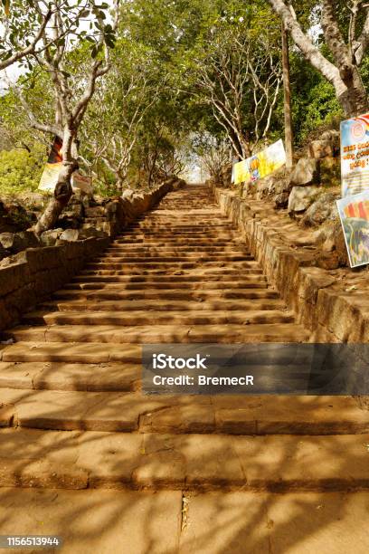 Steps Leading To A Pilgrimage Site Stock Photo - Download Image Now - Mihintale, Buddhism, Climbing