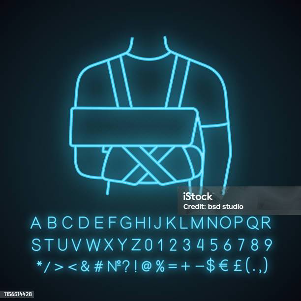 Shoulder Immobilizer Icon Stock Illustration - Download Image Now - Alphabet, Arm, Arm Sling