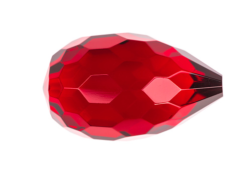 Precious diamond ruby isolated on white background