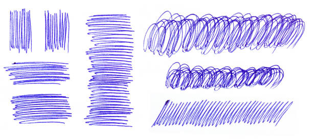 istock Set of blue ink pen strokes isolated on white background. 1156519537