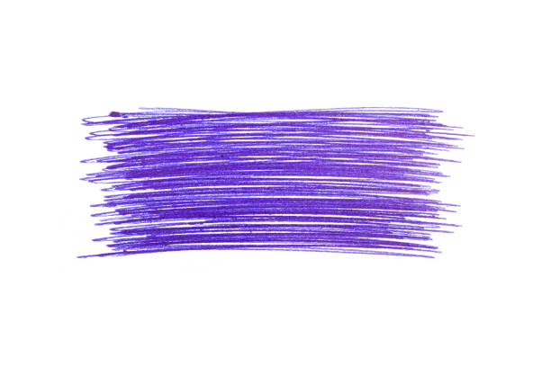 Blue ink pen strokes on white background. Abstract pen scribble.