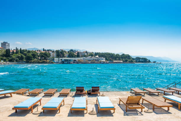 Split, Croatia, Adriatic coast, popular Bacvice beach, largest swimming resort in the city