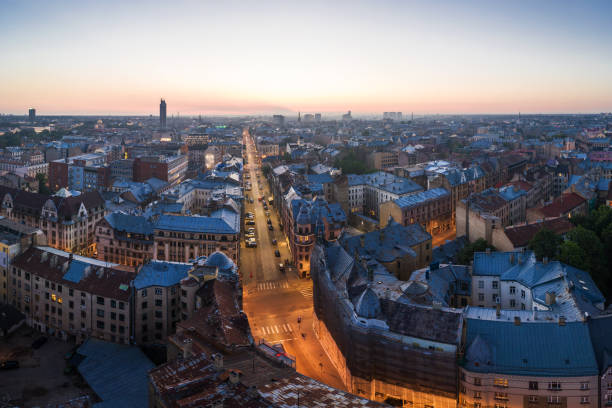 istock Beautiful Riga old town panoramic view from above 1156522156