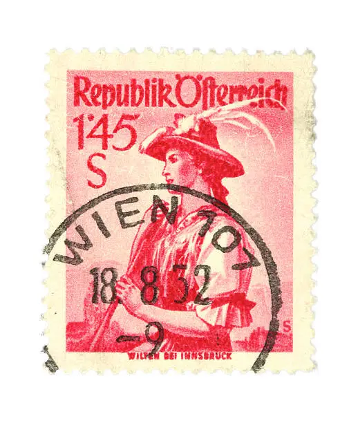 Old stamp from Austria. Cancelled in Wien in 1932.