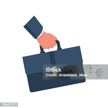 istock Businessman holding a briefcase in hand. 1156527377