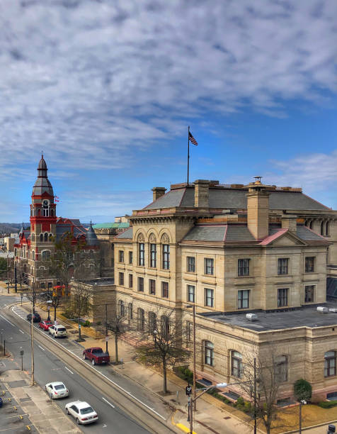 The US Bankruptcy Court & Pulaski County Courthouse A View from a Downtown Skyscraper of the Eastern & Western Districts of Arkansas United States Bankruptcy Court and the Pulaski County Courthouse michael dean shelton stock pictures, royalty-free photos & images